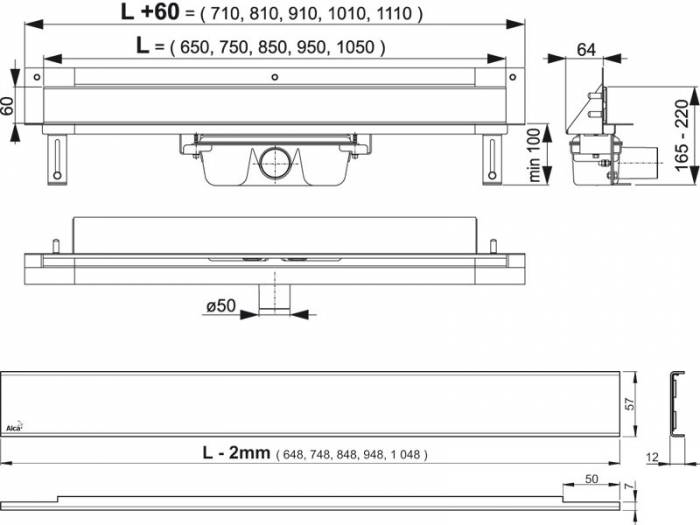 Дренажная система ALCAPLAST Spa TWIN APZ5-TWIN-650. Фото