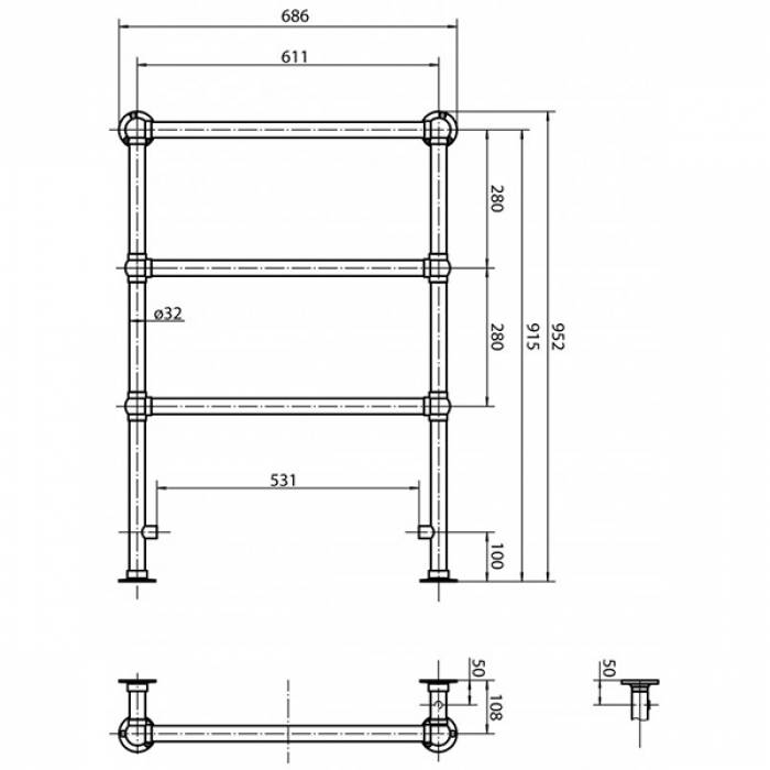 Полотенцесушитель напольный CEZARES PARMA-01. Фото