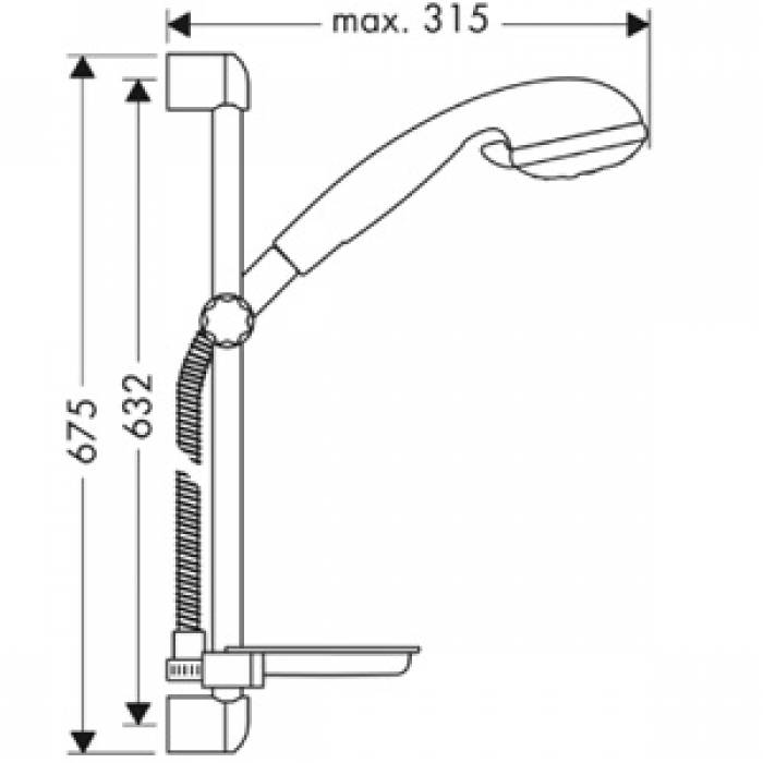 Душевой гарнитур HANSGROHE Сroma 2 jet/Unica S 27753000. Фото