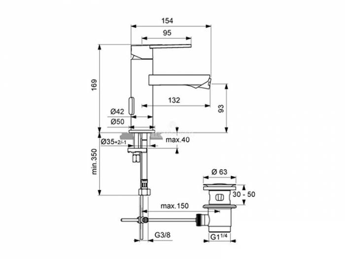 Смеситель для раковины IDEAL STANDARD Idealsmart B0459AA. Фото