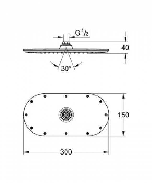 Верхний душ GROHE Rainshower 27470000. Фото