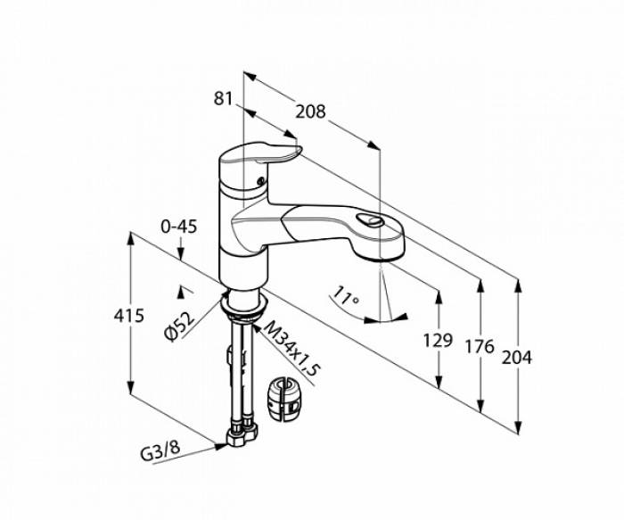 Смеситель для кухни KLUDI Objekta 325810575. Фото