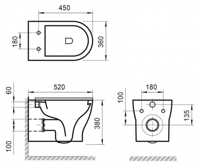 Унитаз подвесной безободковый BELBAGNO Kraft BB064CHR. Фото