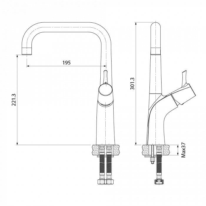 Смеситель для кухни Kitchen Line IDDIS K07SB0Li05. Фото