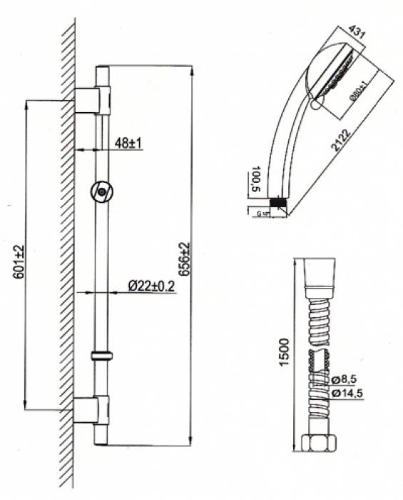 Душевой гарнитур IDDIS Aquashower TSH1501. Фото