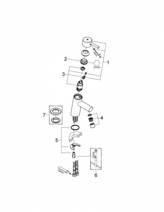 Смеситель для раковины GROHE Concetto 3224010E. Фото