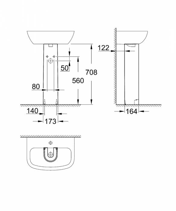 Пьедестал GROHE Bau Ceramic 39425000. Фото