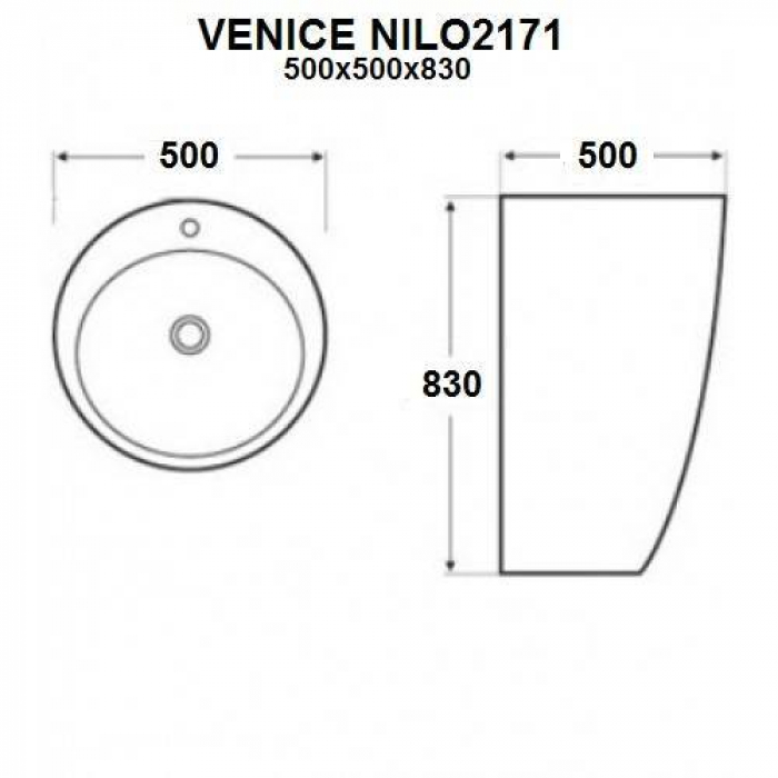 Раковина напольная NILO Venice 50х50 2171. Фото