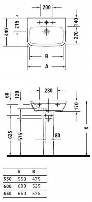 Раковина с переливом DURAVIT DURASTYLE 65х44 2319650000. Фото