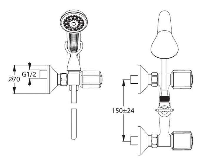 Смеситель для душа VIDIMA Style BA136AA. Фото