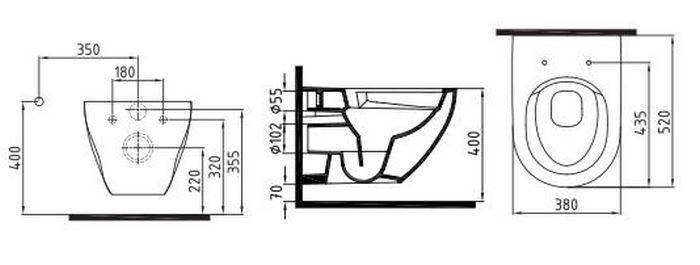 Безободковый подвесной унитаз-биде BIEN Dune DNKA052N1VP1W3000 с гигиеническим покрытием. Фото