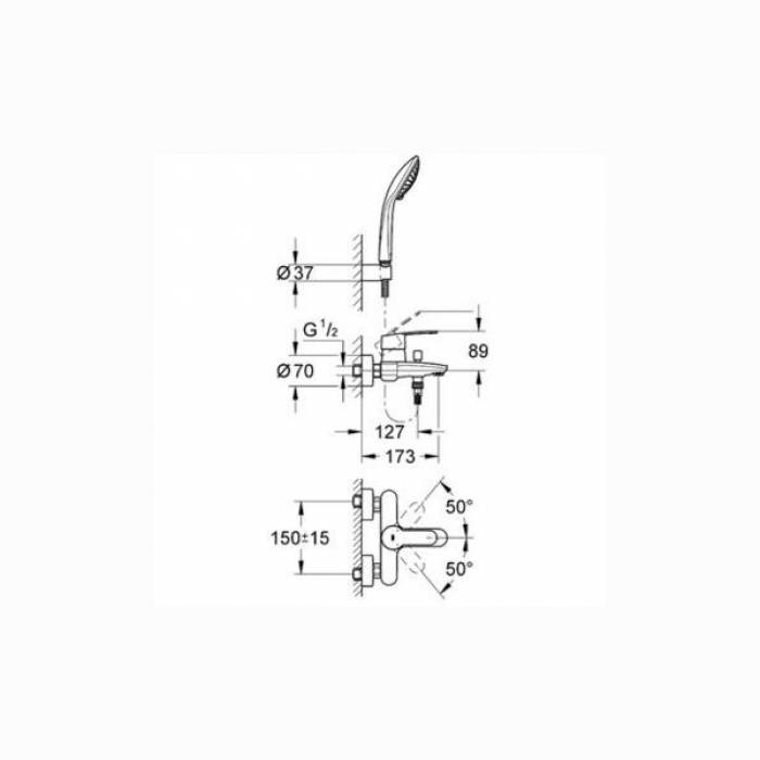 Смеситель для ванны GROHE Eurostyle Cosmopolitan 33592002. Фото