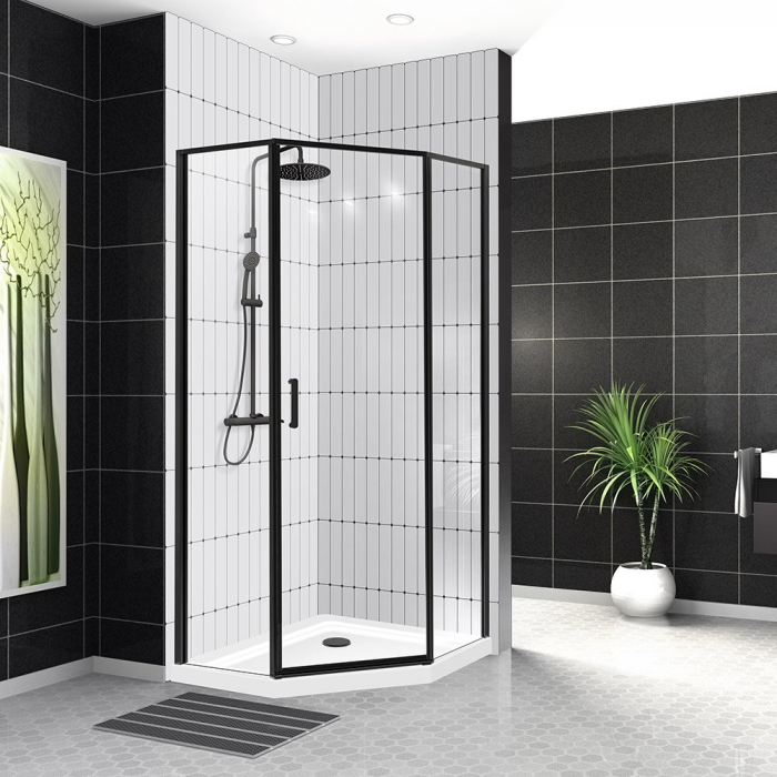 Душевой угол BELBAGNO UNO-195-P-1-90-C-NERO. Фото