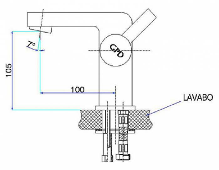 Смеситель для раковины GPD Quadro MLB90. Фото