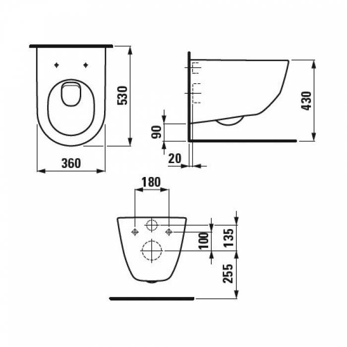 Унитаз подвесной LAUFEN Pro Rimless 8.2096.6.000.000.1. Фото