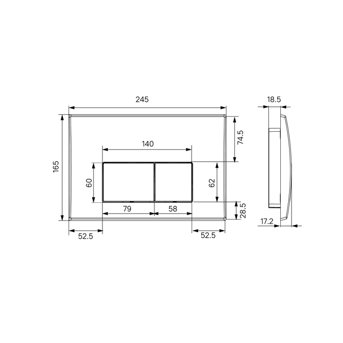 Клавиша смыва универсальная хром глянцевый Optima Home IDDIS OPH10G0i77. Фото