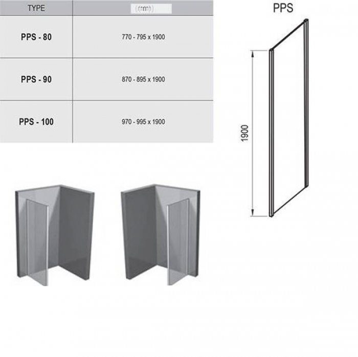 Душевая стенка RAVAK Pivot PPS-100 (белый+транспарент) 90GA0100Z1