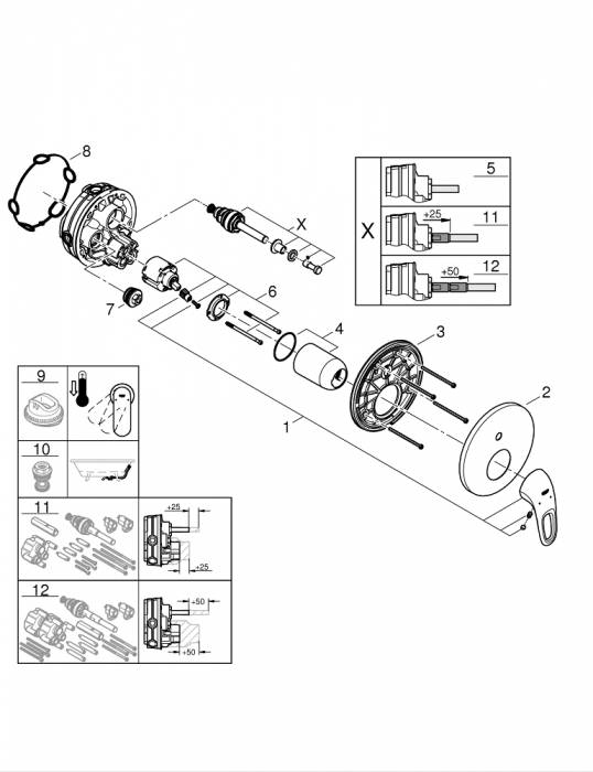 Смеситель для ванны GROHE 24049003 Eurostyle New, хром. Фото