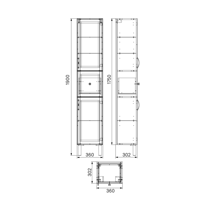 Пенал напольный 36 см белый Oxford IDDIS OXF36W0i97. Фото
