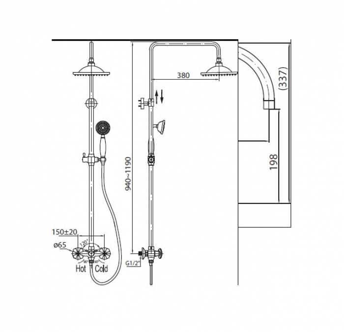 Душевая система BELBAGNO Slip SLI-DOC-CRM. Фото