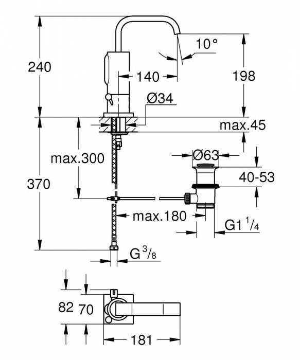 Смеситель для раковины GROHE Allure E 36234000. Фото