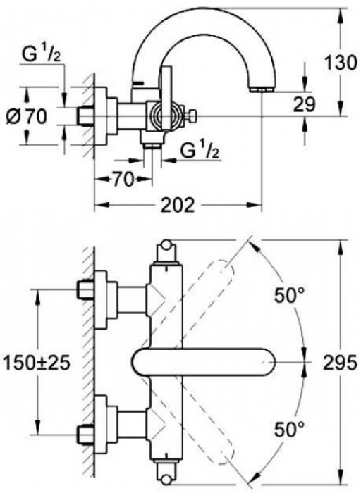 Смеситель для ванны GROHE Atrio Jota 25011000. Фото