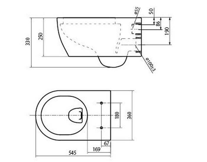 Чаша унитаза подвесного BELBAGNO Vitale-L P-trap BB019CH. Фото