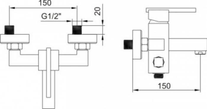 Смеситель для ванны IDDIS Neisse QM23A97CK. Фото
