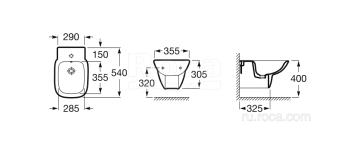 Биде ROCA Debba подвесное 355995000. Фото
