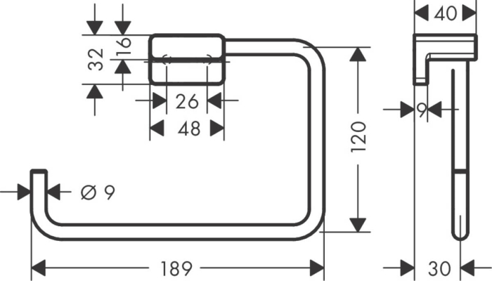 Кольцевой держатель полотенец AddStoris Hansgrohe 41754140, шлифованная бронза для ванной комнаты. Фото