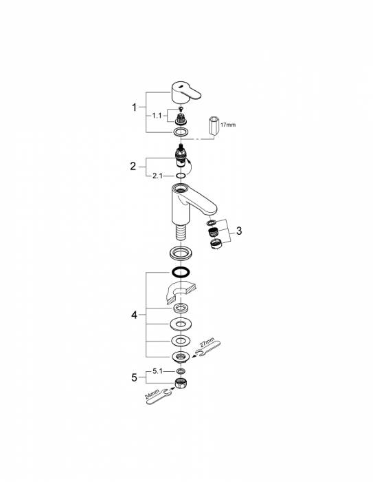 GROHE 23039002 Eurostyle Cosmopolitan Вертикальный вентиль. Фото