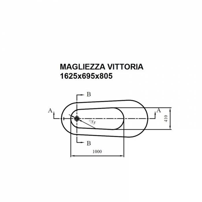 Ванна акриловая MAGLIEZZA Vittoria 160х70 (ножки хром). Фото