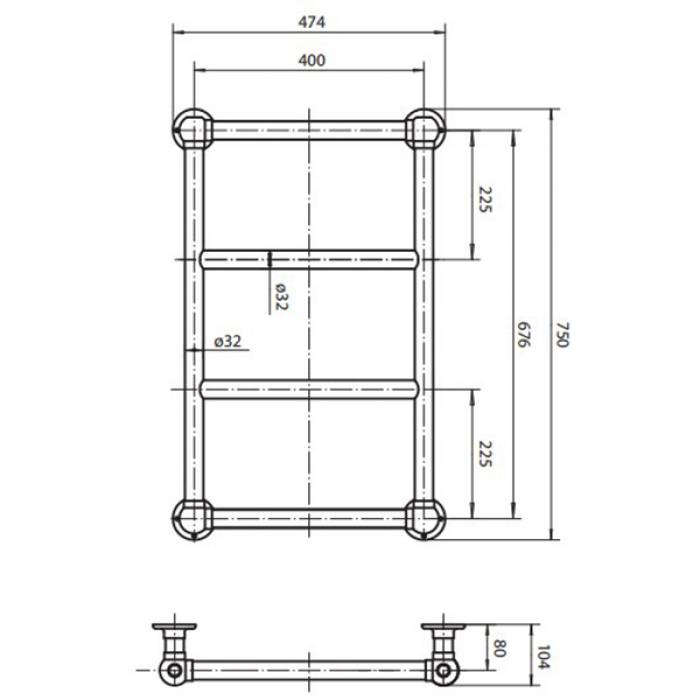 Полотенцесушитель настенный CEZARES RIMINI-02. Фото