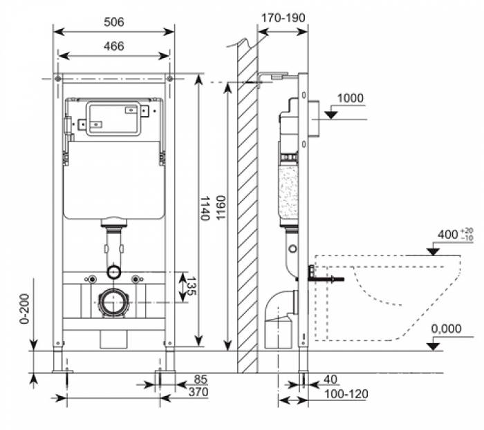 Инсталляция для подвесного унитаза IDDIS Neofix NEO0000I32. Фото