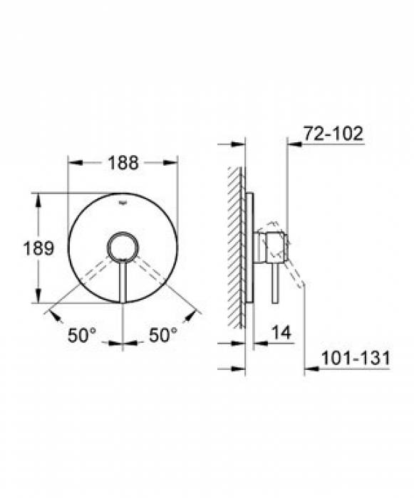 Смеситель для душа GROHE Atrio 19463001 (внешняя часть). Фото