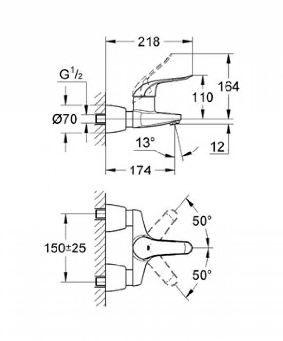 Смеситель для раковины GROHE Euroeco Special 32777000. Фото