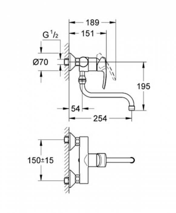 Смеситель для мойки GROHE Eurostyle 33982001. Фото