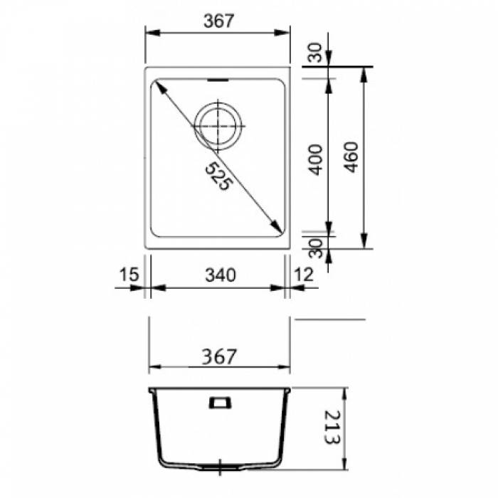 Кухонная мойка FRANKE Kubus KBG 110-34 миндаль 125.0302.779. Фото