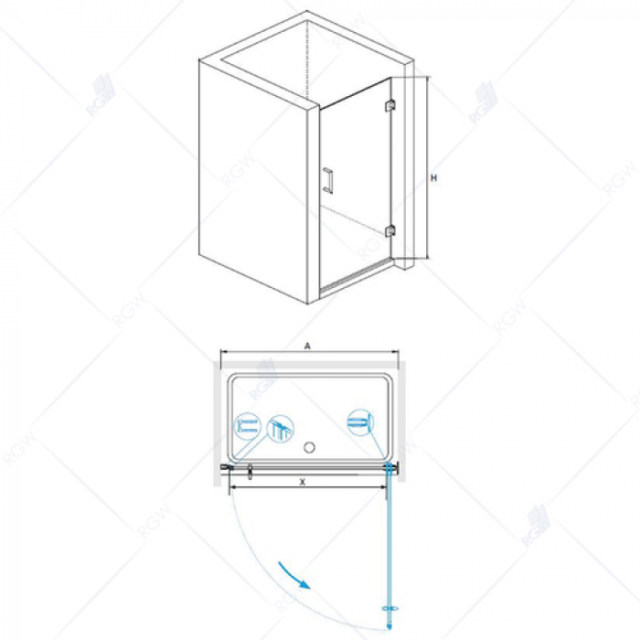 Душевая дверь RGW HOTEL HO-011-B 350601107-14 70 см. Фото