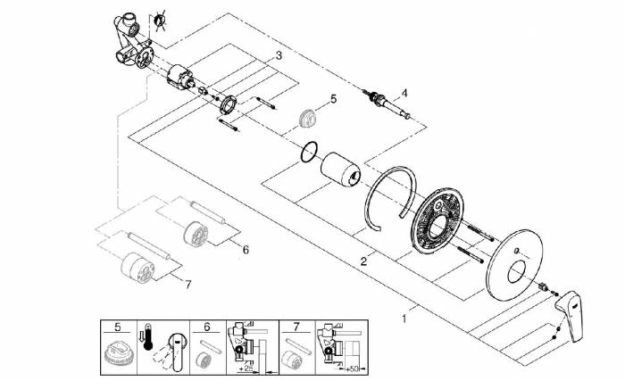 GROHE 29113000 BauFlow Смеситель для ванны, встраиваемый, со встроенным механизмом. Фото