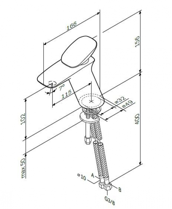 Смеситель для раковины AM.PM Spirit 2.0 F70A02100 Смеситель для раковины AM.PM Spirit 2.0 F70A02100. Фото