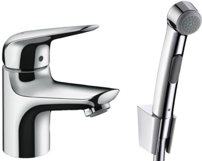 Смеситель для раковины с гигиеническим душем Hansgrohe Novus 71144000. Фото