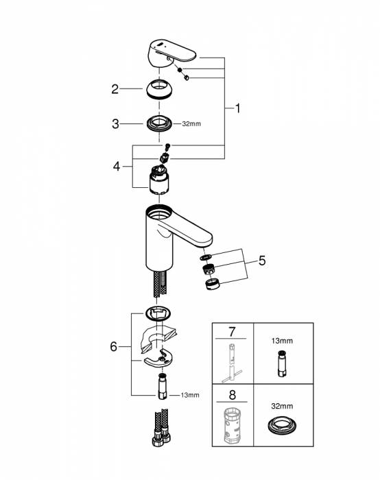 Смеситель для раковины GROHE Eurosmart Cosmopolitan 2339800E. Фото