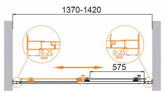 Душевая дверь CEZARES Molveno MOLVENO-BF-1-140-C-Cr-IV. Фото