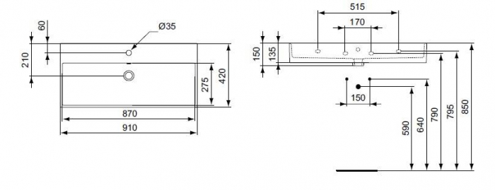 Раковина IDEAL STANDARD Strada 91х42 K078601. Фото