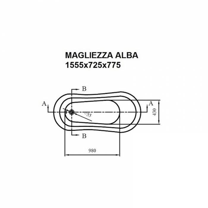 Ванна акриловая MAGLIEZZA Alba 150х70 (ножки бронза). Фото