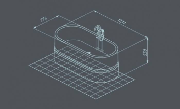 Ванна из литьевого мрамора SALINI CIRA 172х77 100811G/M. Фото