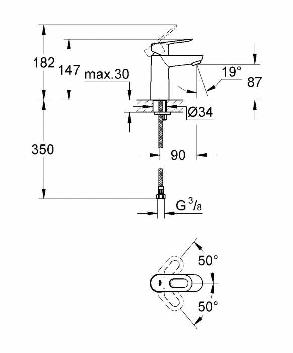 Смеситель для раковины GROHE BauLoop 23337000. Фото