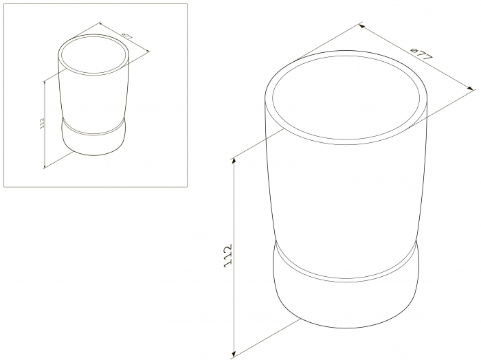 Стеклянный стакан, отдельностоящий AM.PM Sensation A3031300 для ванной комнаты. Фото