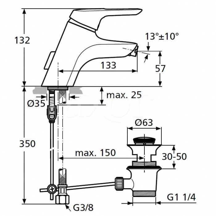 Смеситель для раковины IDEAL STANDARD CeraMix Blue A5646AA. Фото